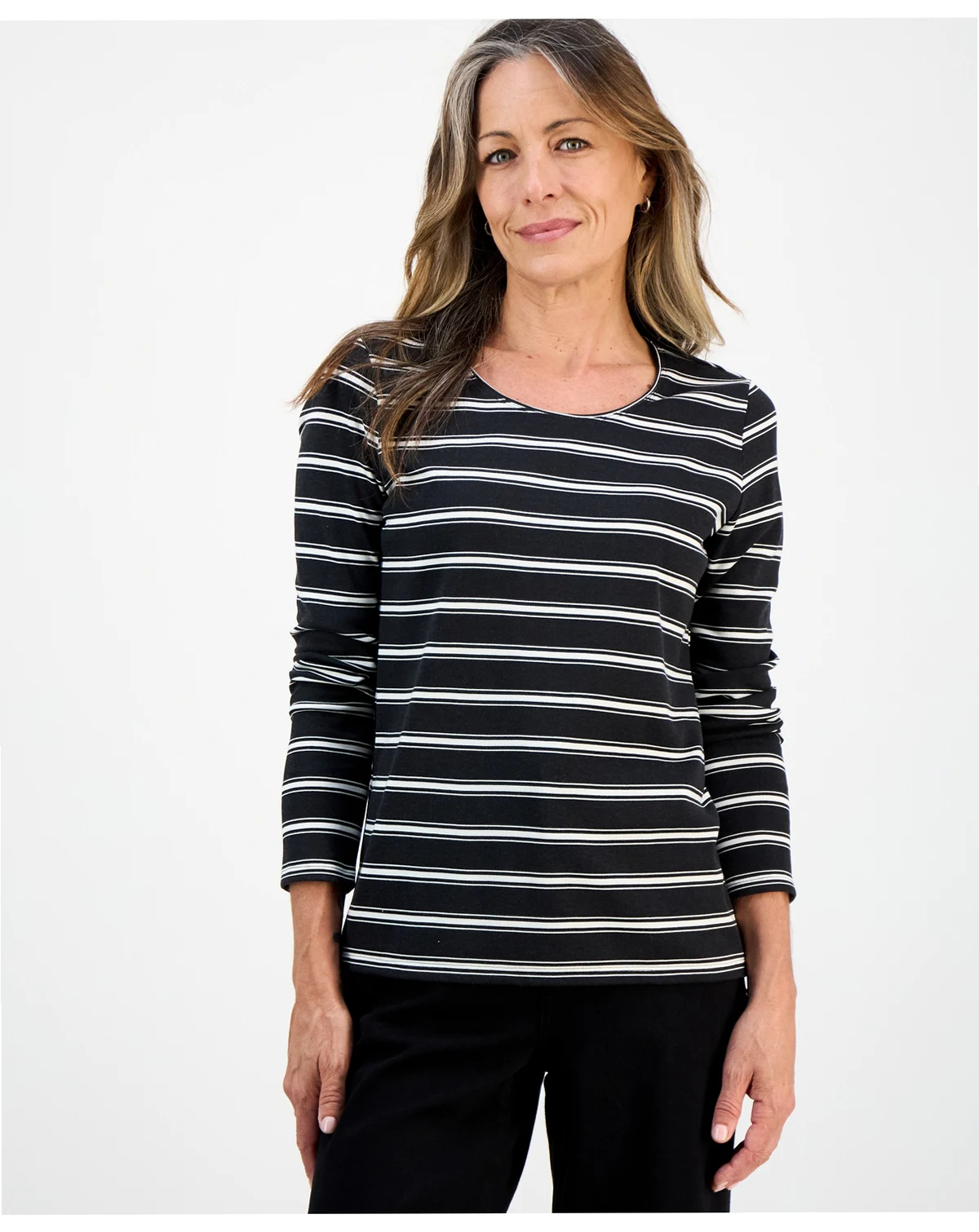 Petite Printed Long Sleeve Top