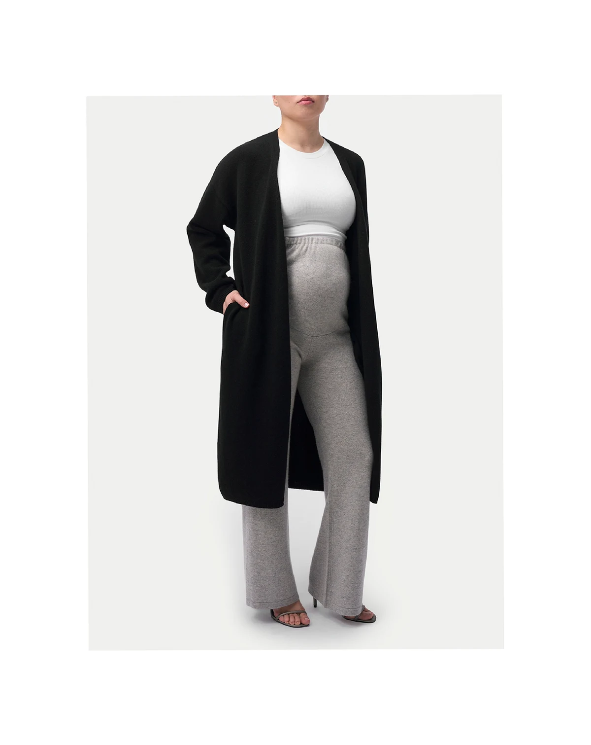 Maternity Wide-Leg Knitted Cashmere Pants