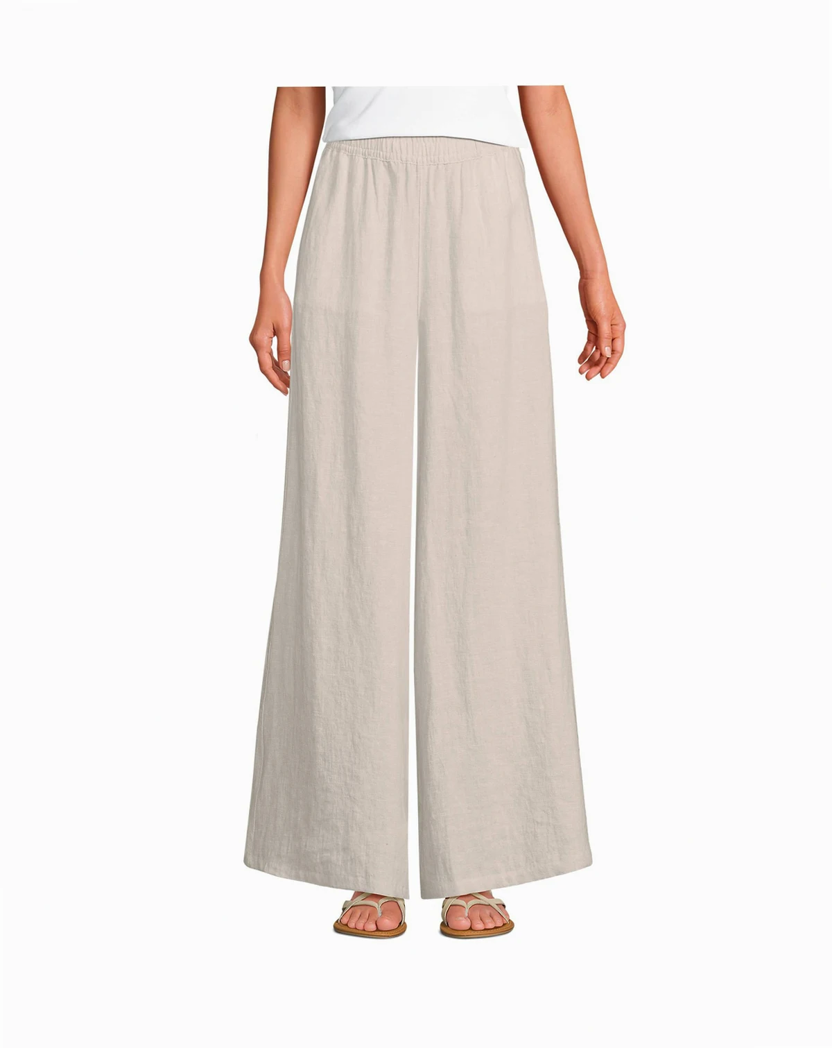 Women's Linen High Rise Palazzo Pants
