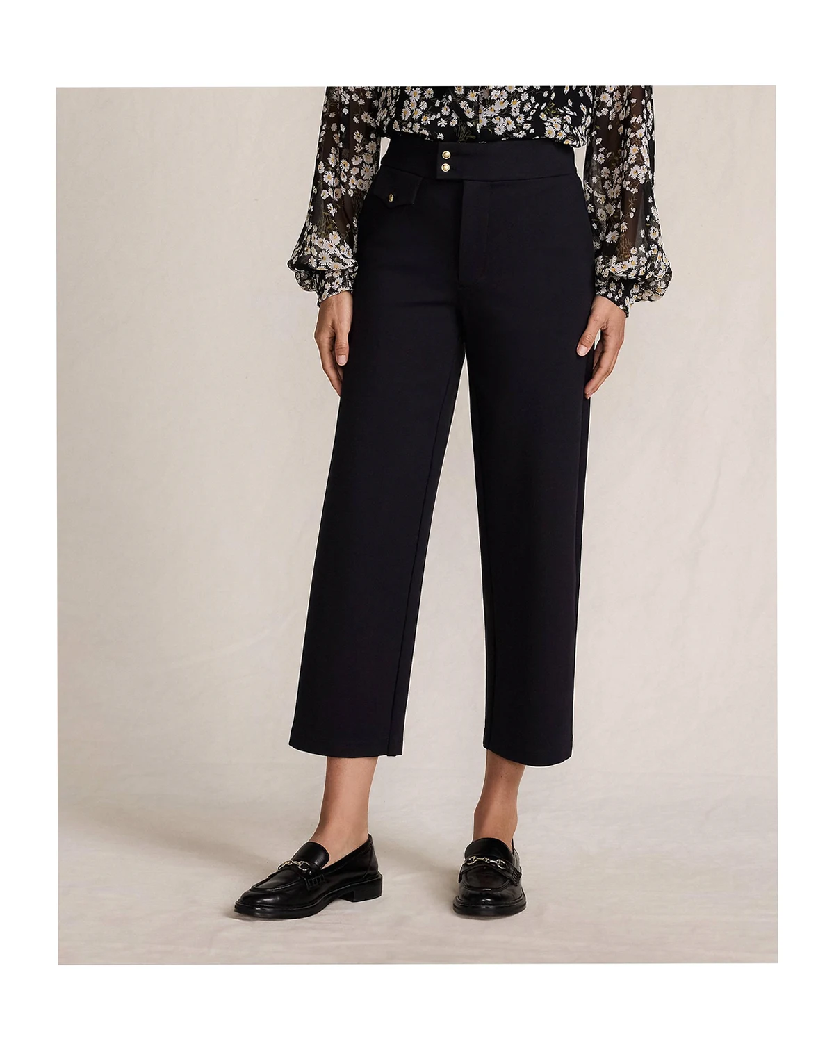 Women's Ponte High Rise Straight Leg Crop Pants