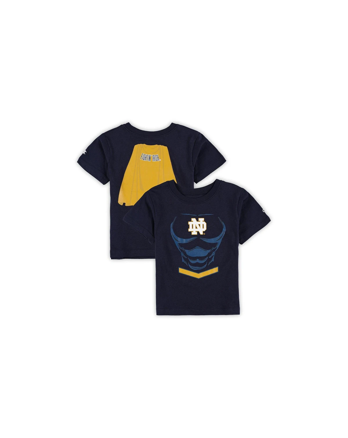 Toddler Boys and Girls Navy Notre Dame Fighting Irish Super Hero T-shirt