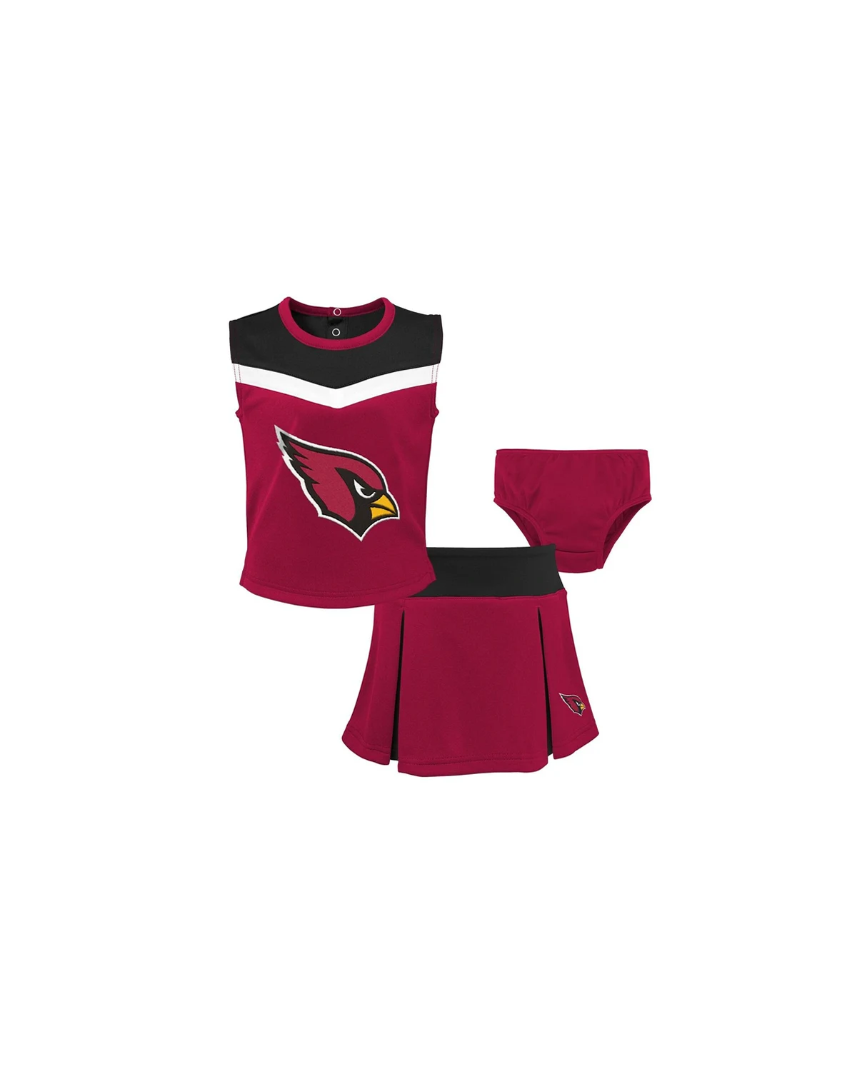 Girls Toddler Cardinal Arizona Cardinals Spirit Cheer Two-Piece Cheerleader Set with Bloomers