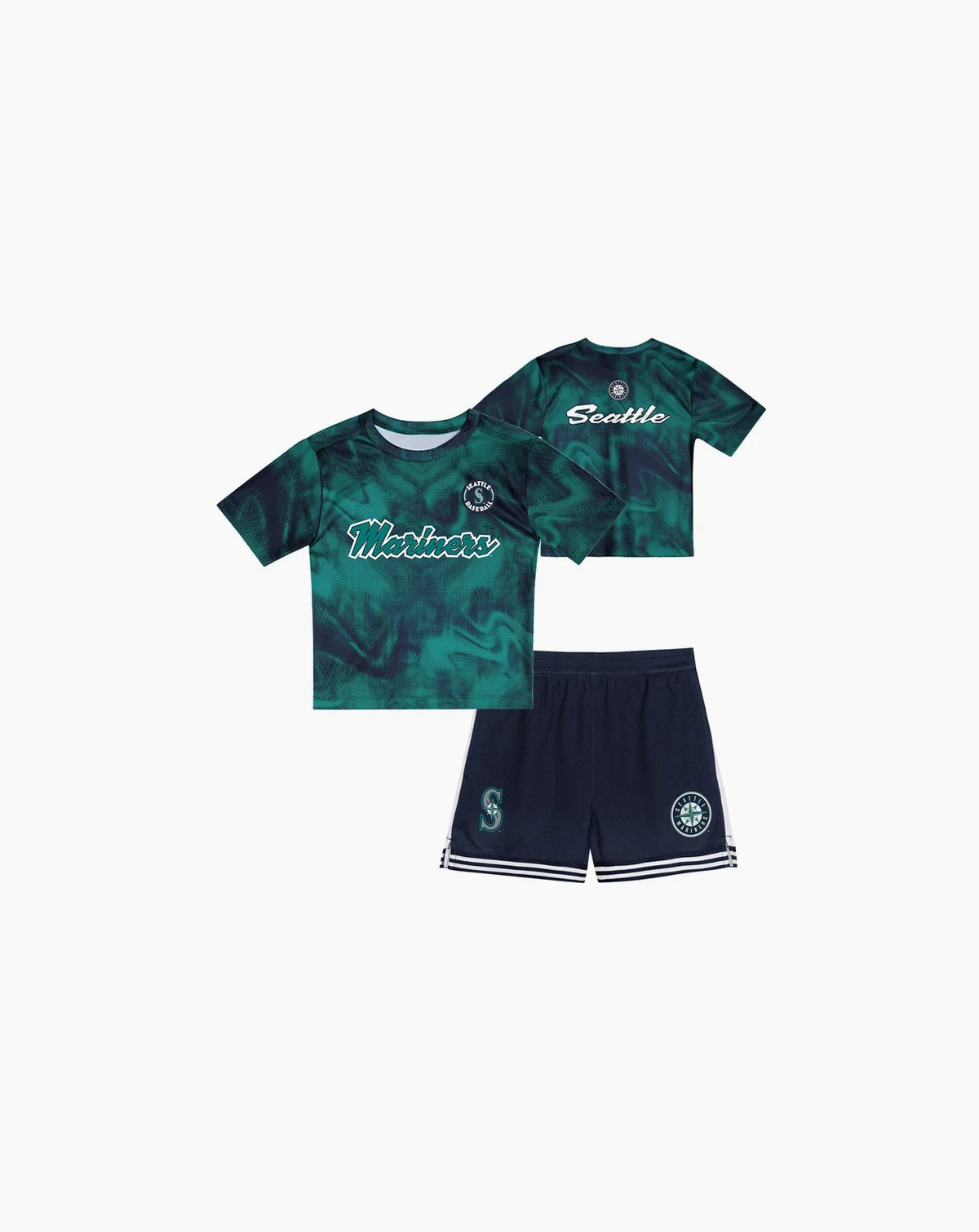 Toddler Teal/Navy Seattle Mariners Pinch Hitter Infielder T-Shirt and Shorts Set