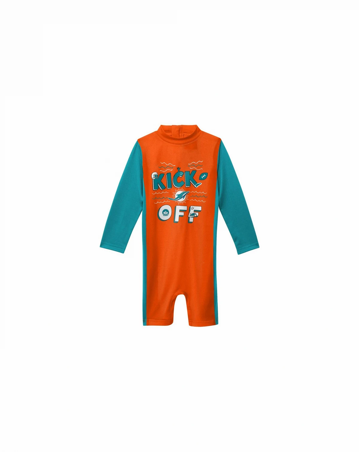 Toddler Boys and Girls Orange Miami Dolphins Wave Runner Long Sleeve Wetsuit