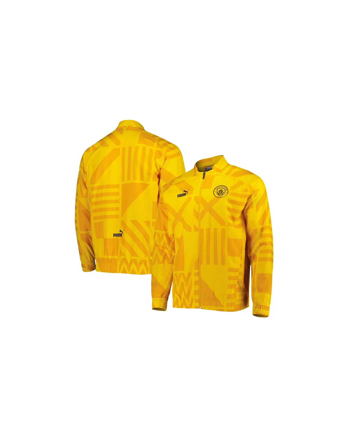 Men's Yellow Manchester City Pre-Match Raglan Full-Zip Training Jacket