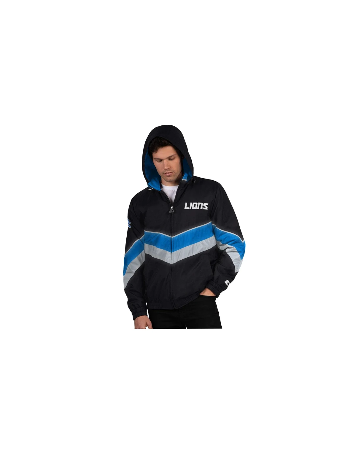 Men's Black/Blue Detroit Lions Thursday Night Gridiron Full-Zip Jacket
