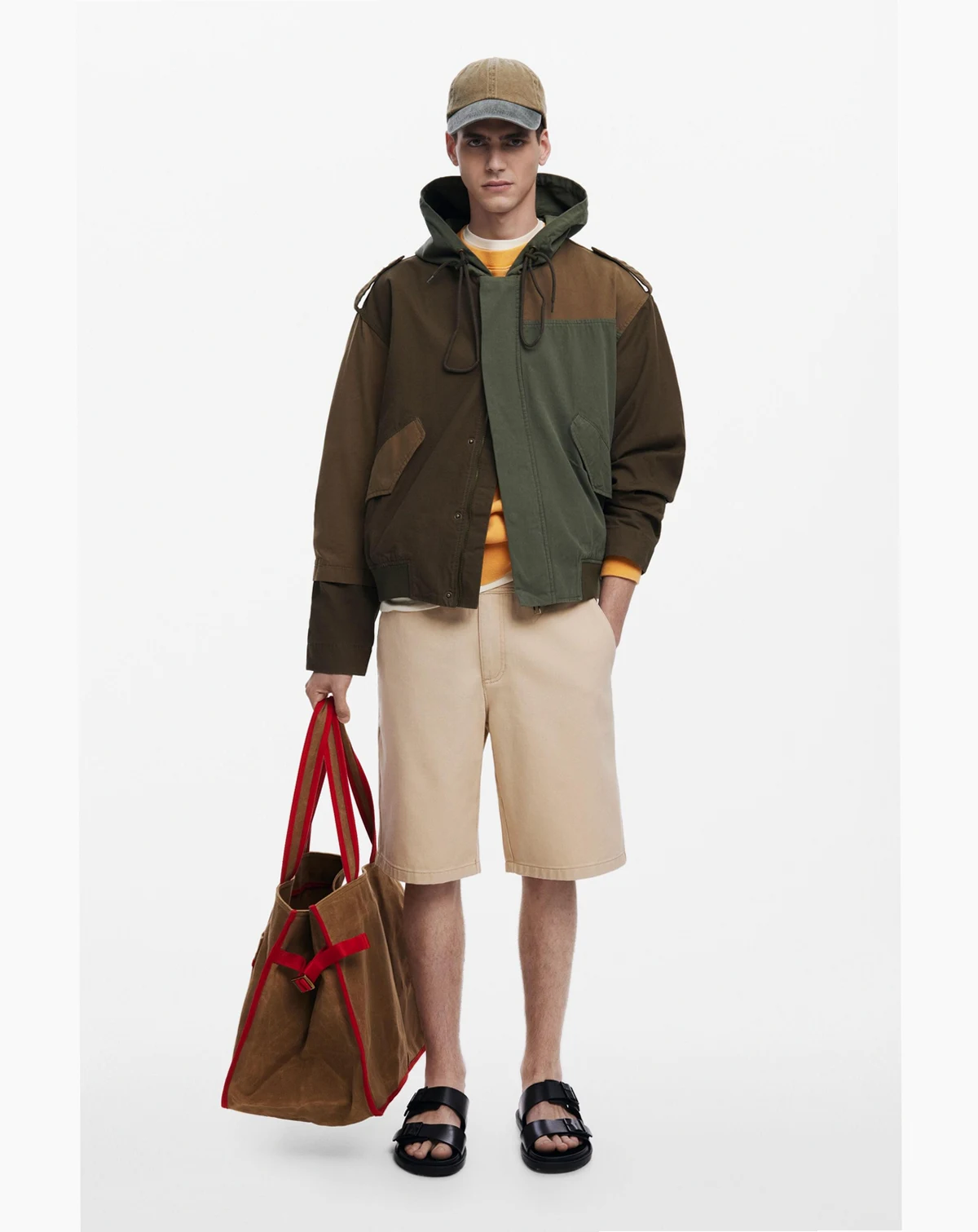 Men's Hooded jacket with patches