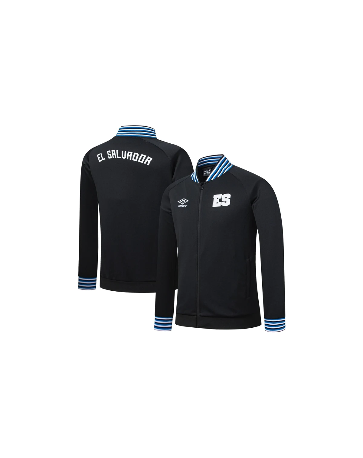 Men's Black El Salvador National Team Presentation Raglan Full-Zip Jacket