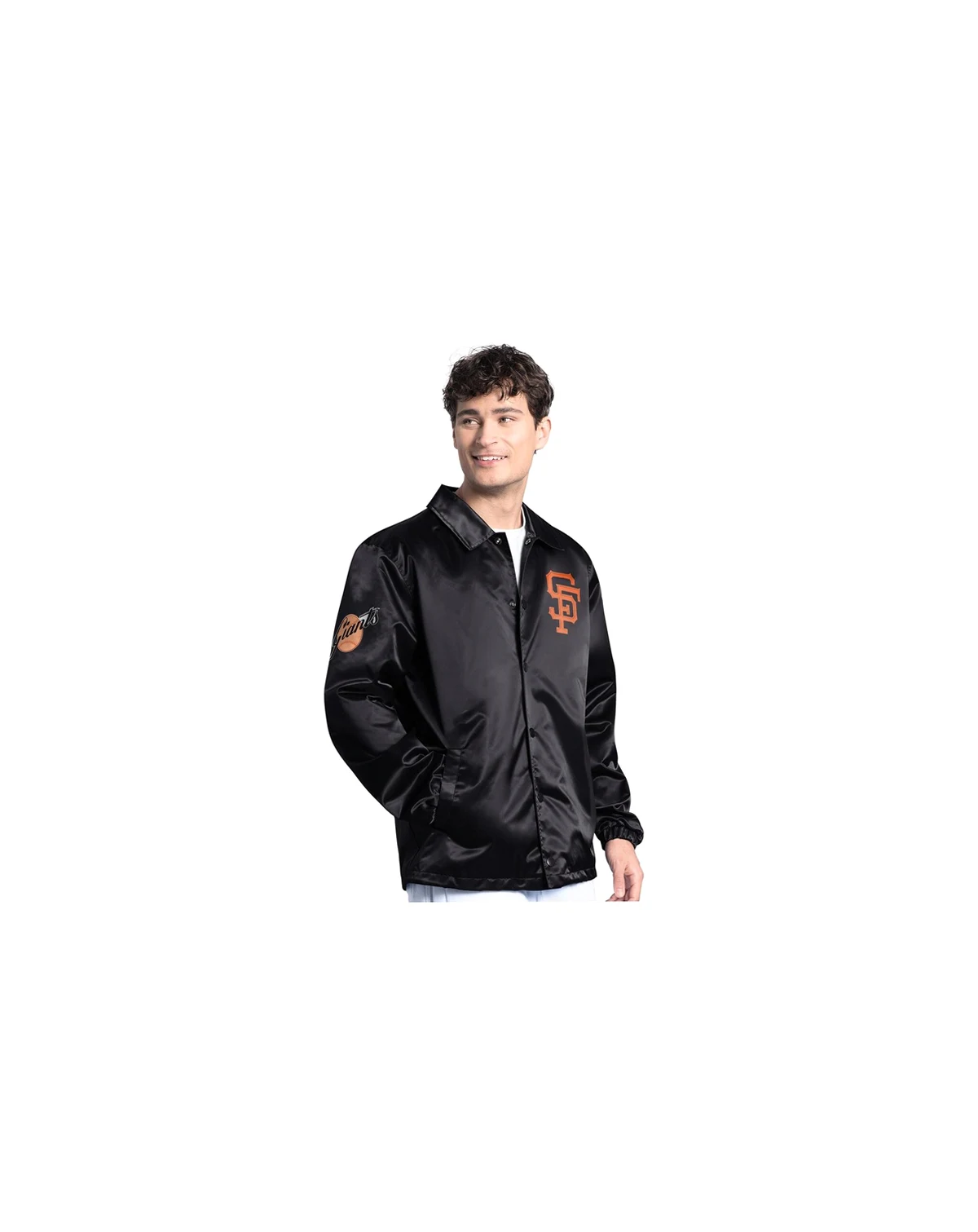 Men's Black San Francisco Giants Cooperstown Collection Point Man Full-Snap Coaches Jacket