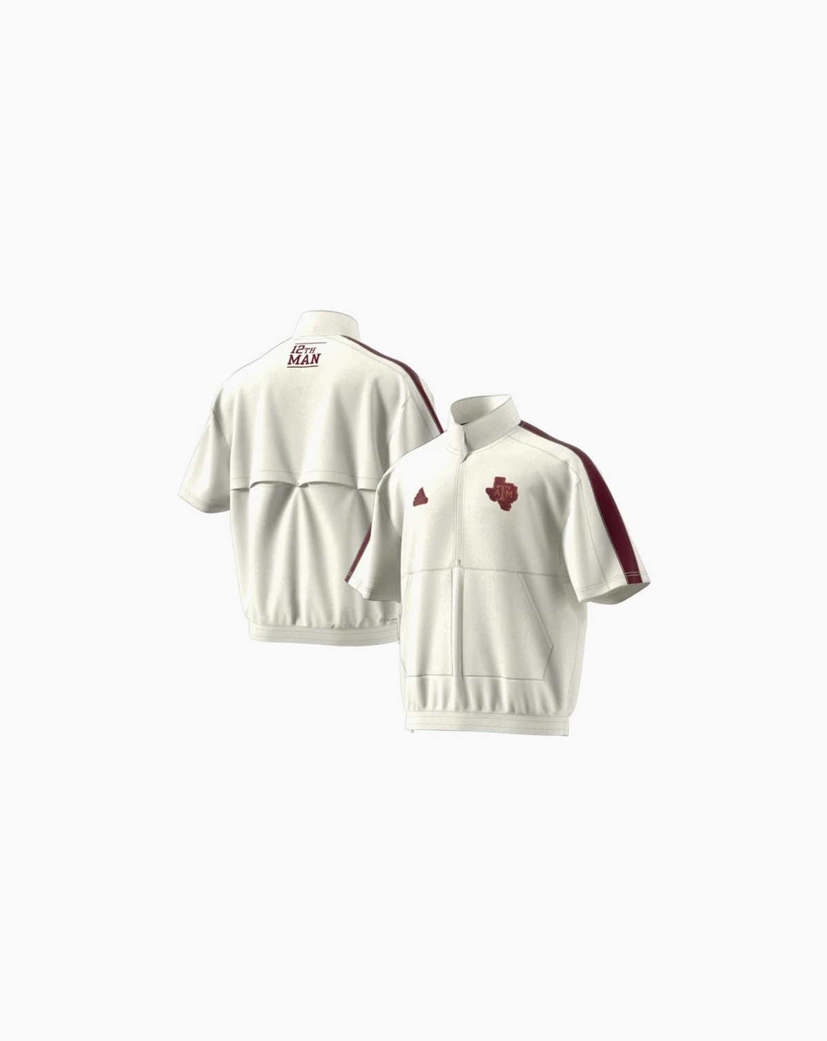 Men's White Texas A&M Aggies Strategy Pullover Half-Zip Short Sleeve Jacket