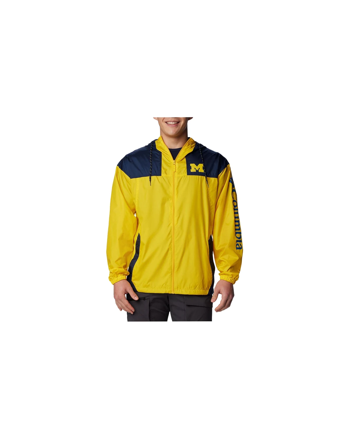 Men's Maize Michigan Wolverines Flash Challenger Omni-Shade Full-Zip Windbreaker Hoodie Jacket