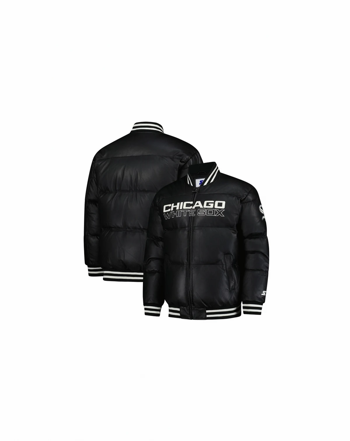 Men's Black Chicago White Sox Full-Zip Leather Jacket