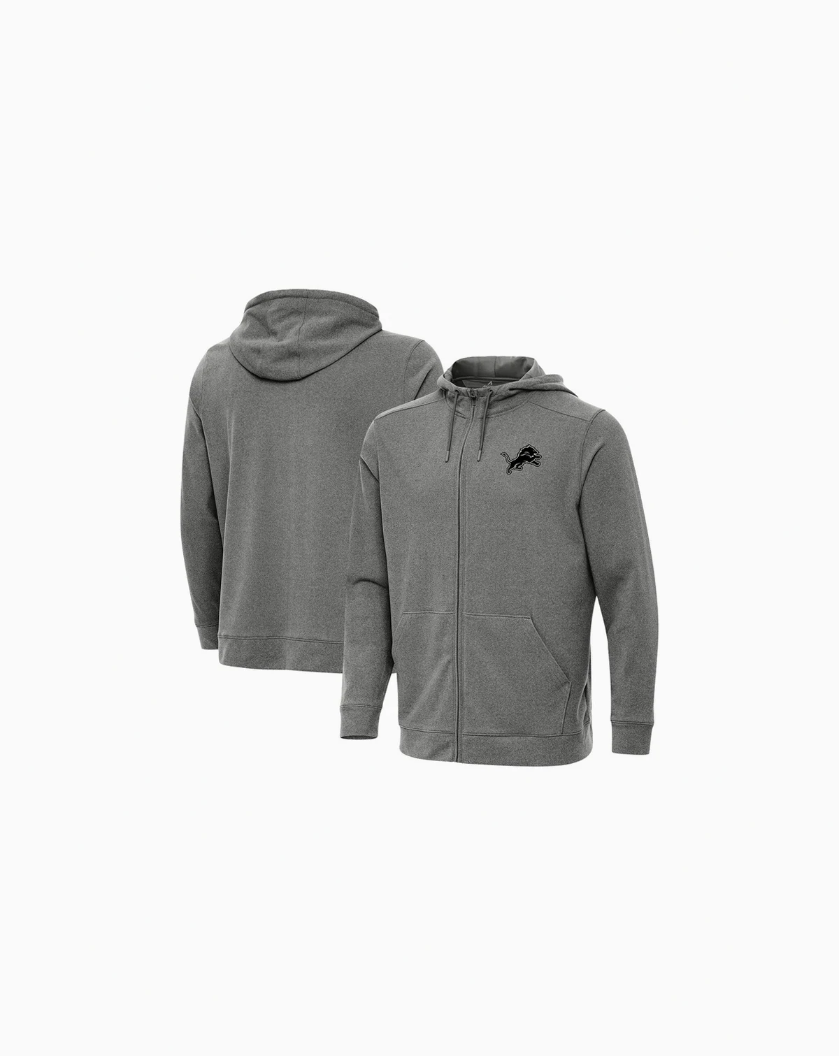 Men's Heather Black Detroit Lions Effortless Full-Zip Hoodie Jacket