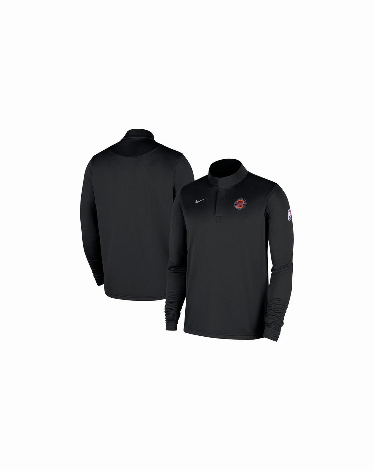 Men's Black New York Knicks 2025/26 Authentic Coaches Quarter-Zip Pullover Jacket