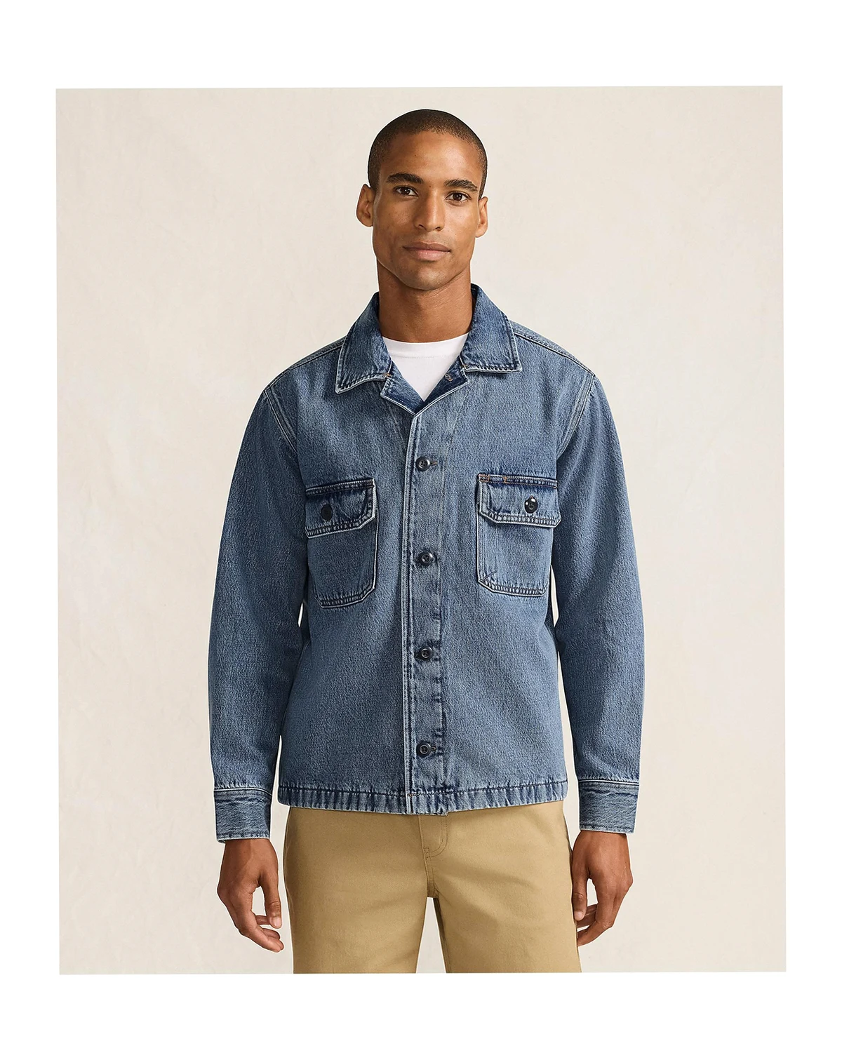 Men's Denim Utility Shirt Jacket