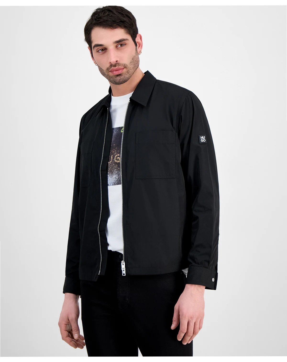 HUGO by Men's Evalom Long-Sleeve Overshirt