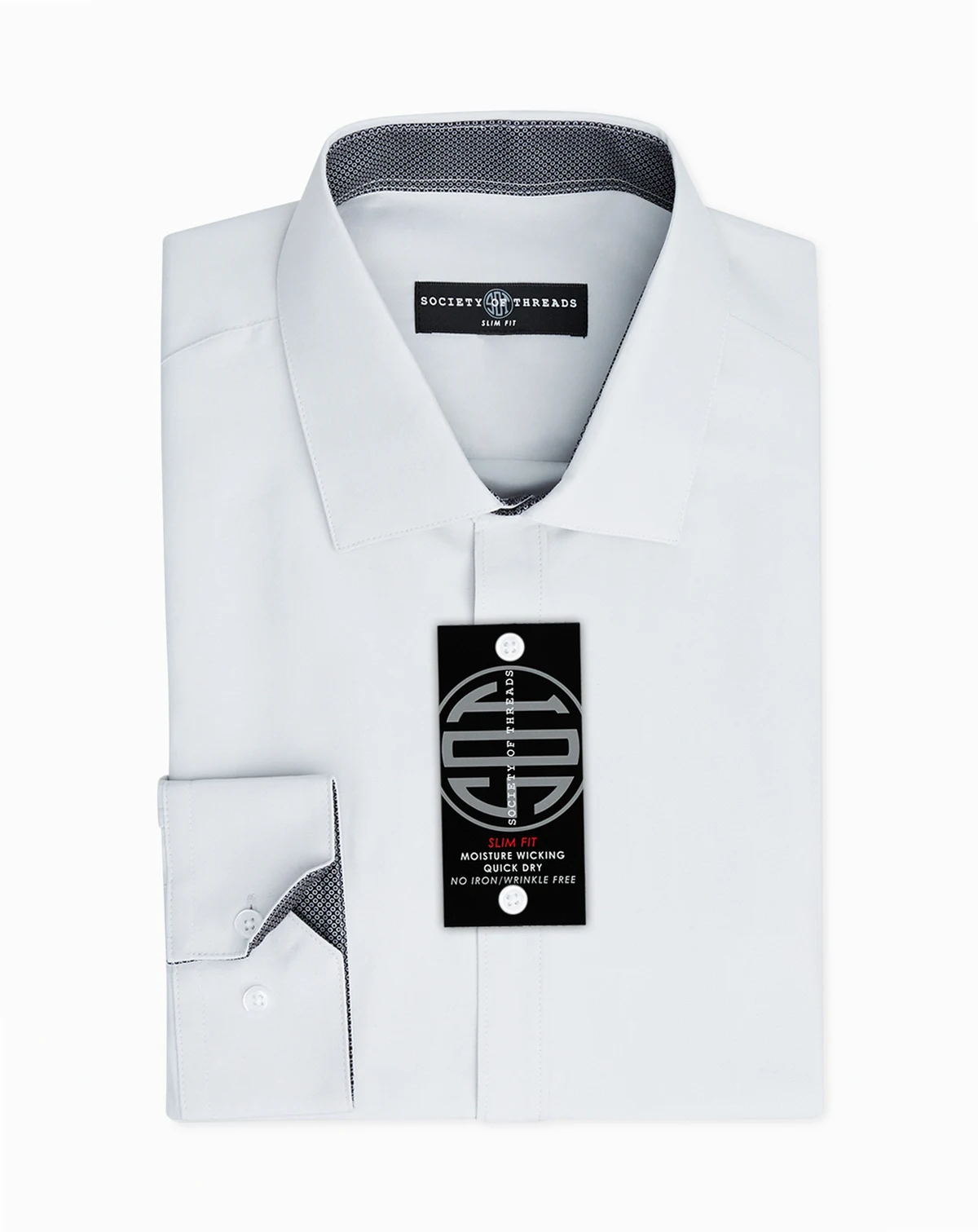 Men's Slim-Fit Non-Iron Performance Solid Dress Shirt