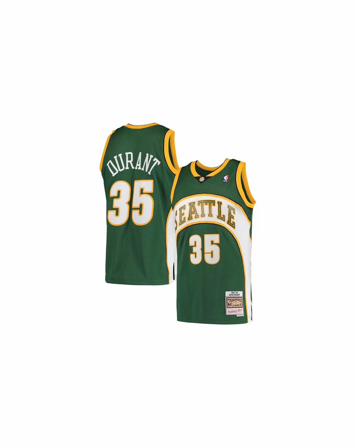 Men's Kevin Durant Green Seattle SuperSonics Hardwood Classics 2007-08 Swingman Jersey