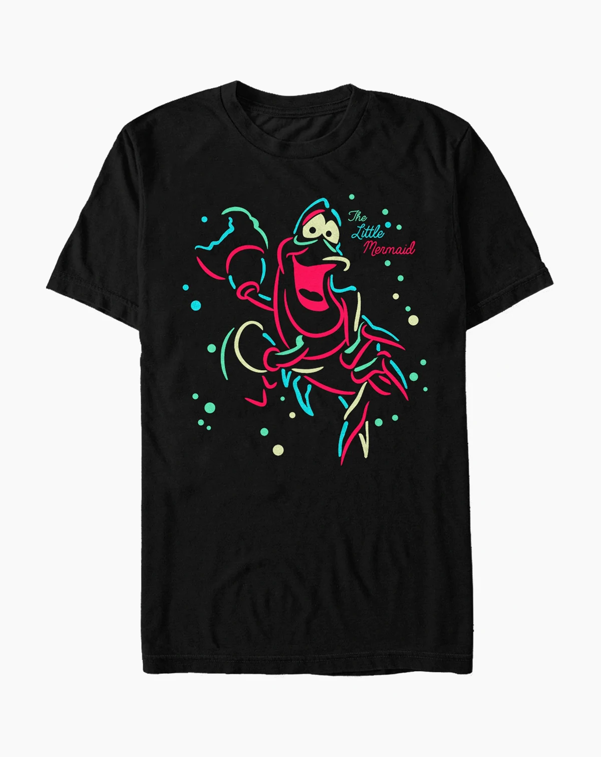 Disney Men's The Little Mermaid Neon Sebastian Short Sleeve T-Shirt