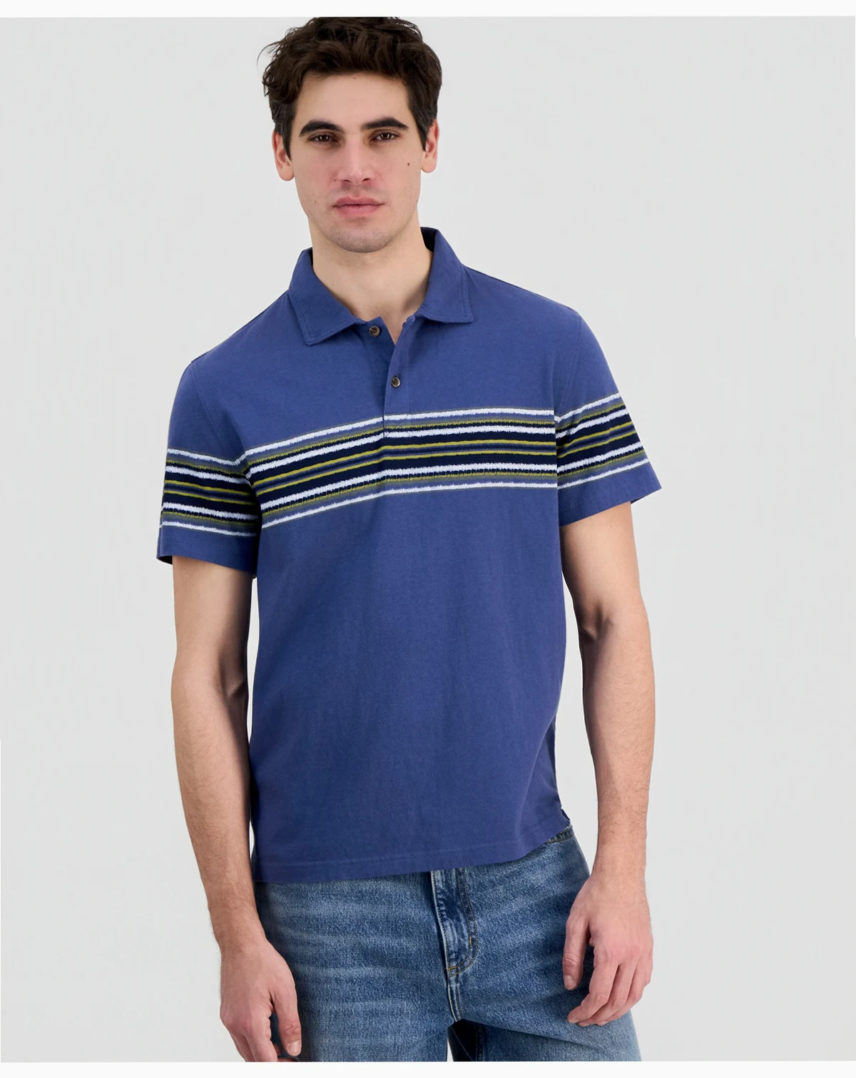 Men's Cotton Striped Short-Sleeve Polo Shirt, Macy's Exclusive