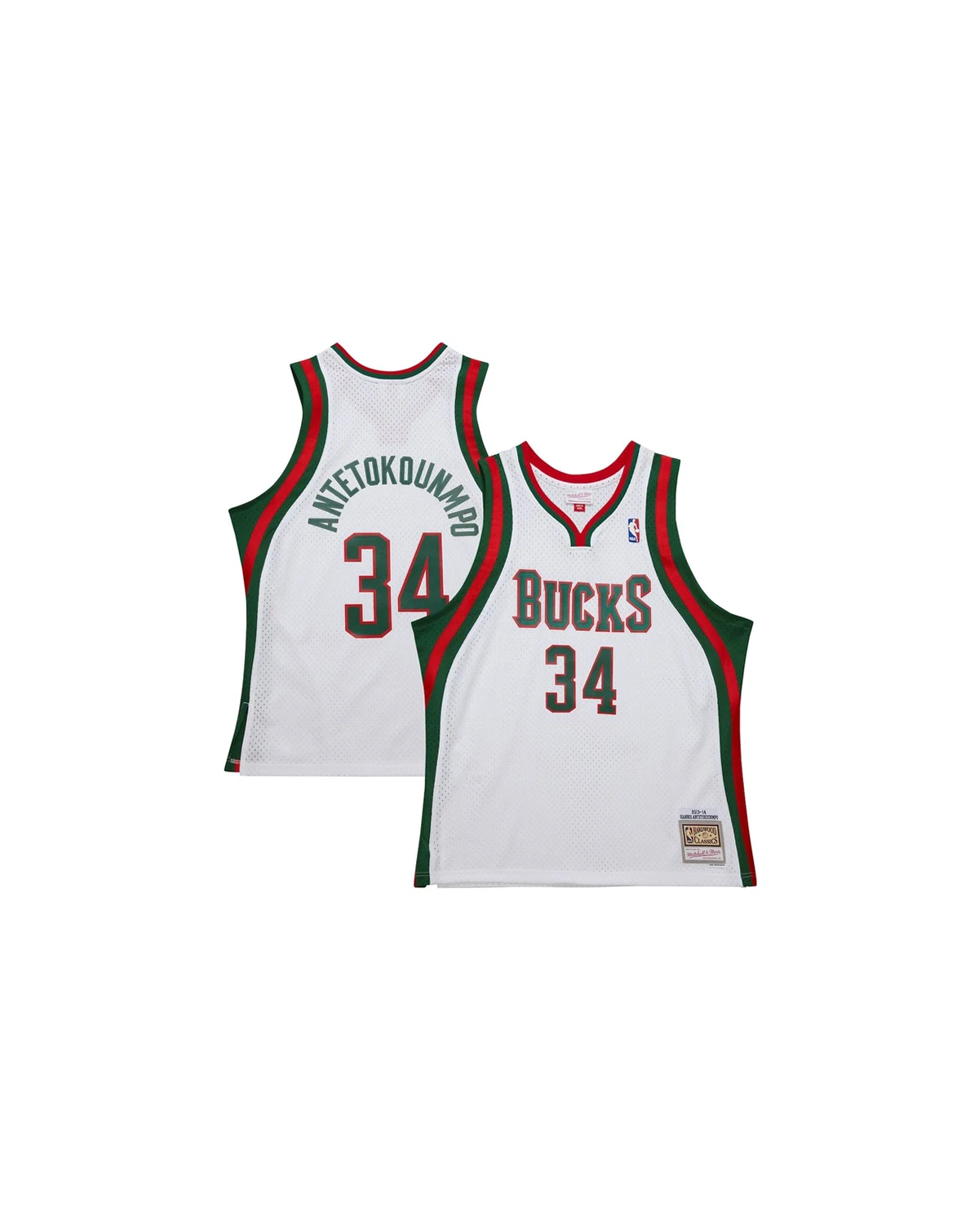 Men's Giannis Antetokounmpo White Milwaukee Bucks 2013/14 Hardwood Classics Swingman Jersey