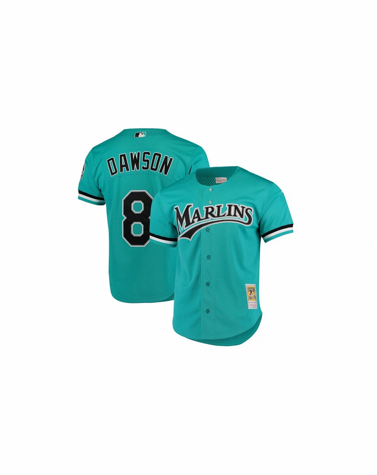 Men's Andre Dawson Teal Florida Marlins Fashion Cooperstown Collection Mesh Batting Practice Jersey