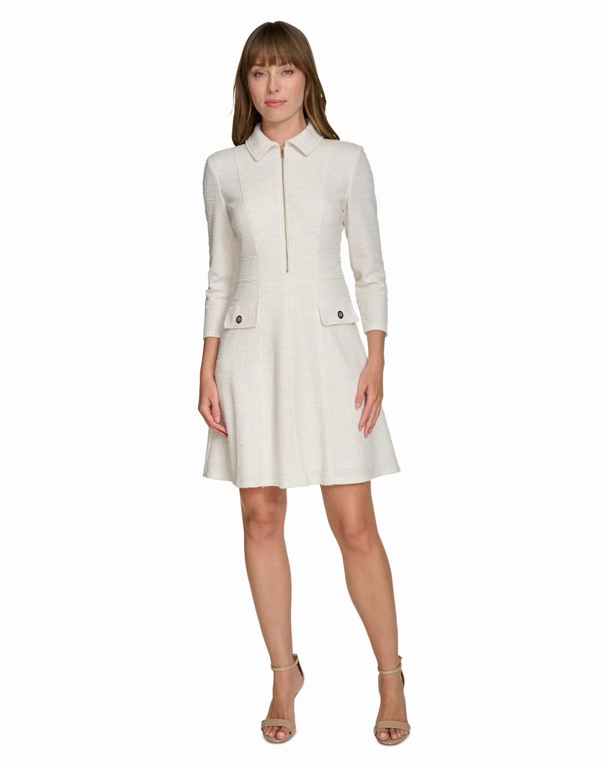 Women's Boucle Fit & Flare Dress
