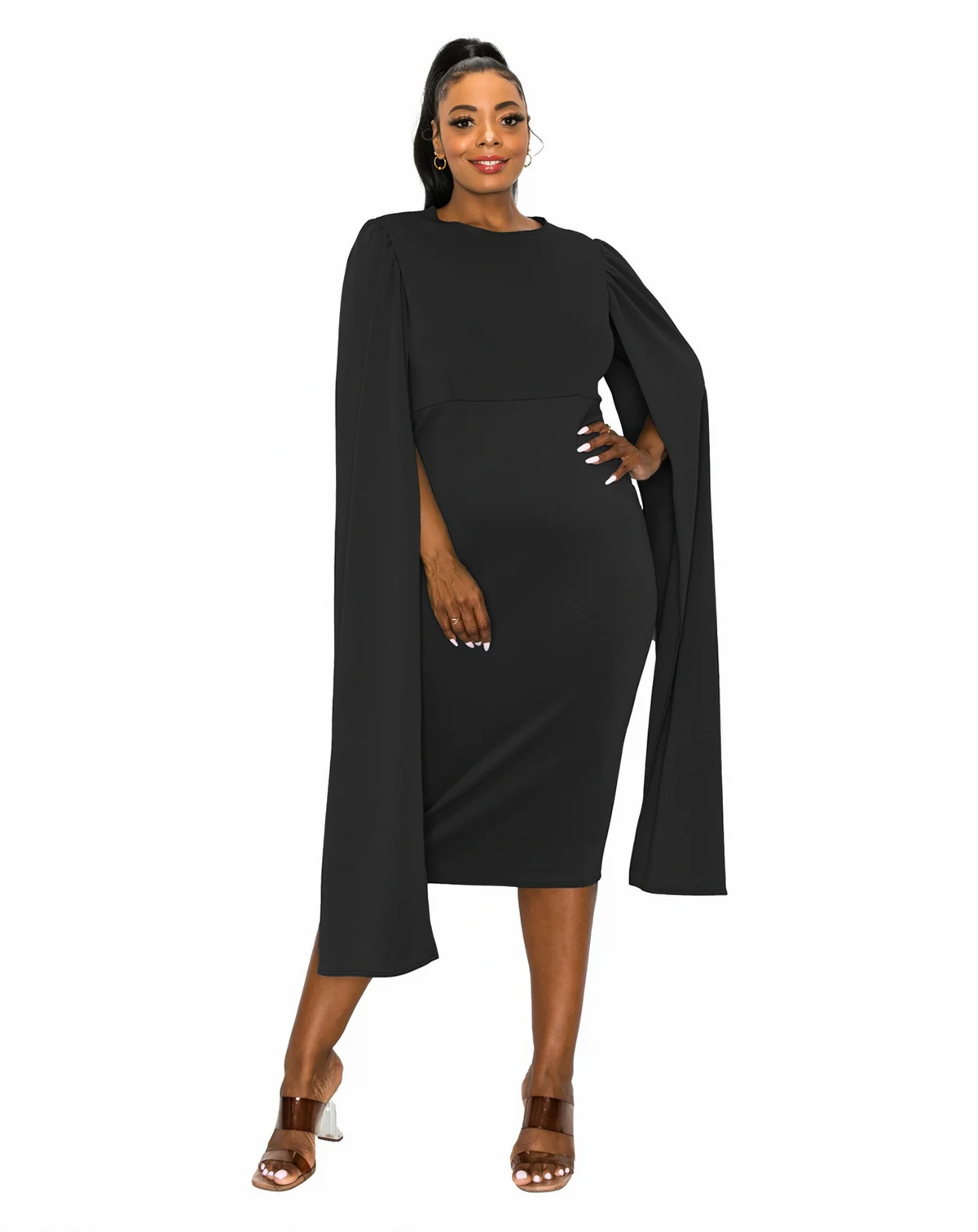 Plus Size Naomi Cape Dress