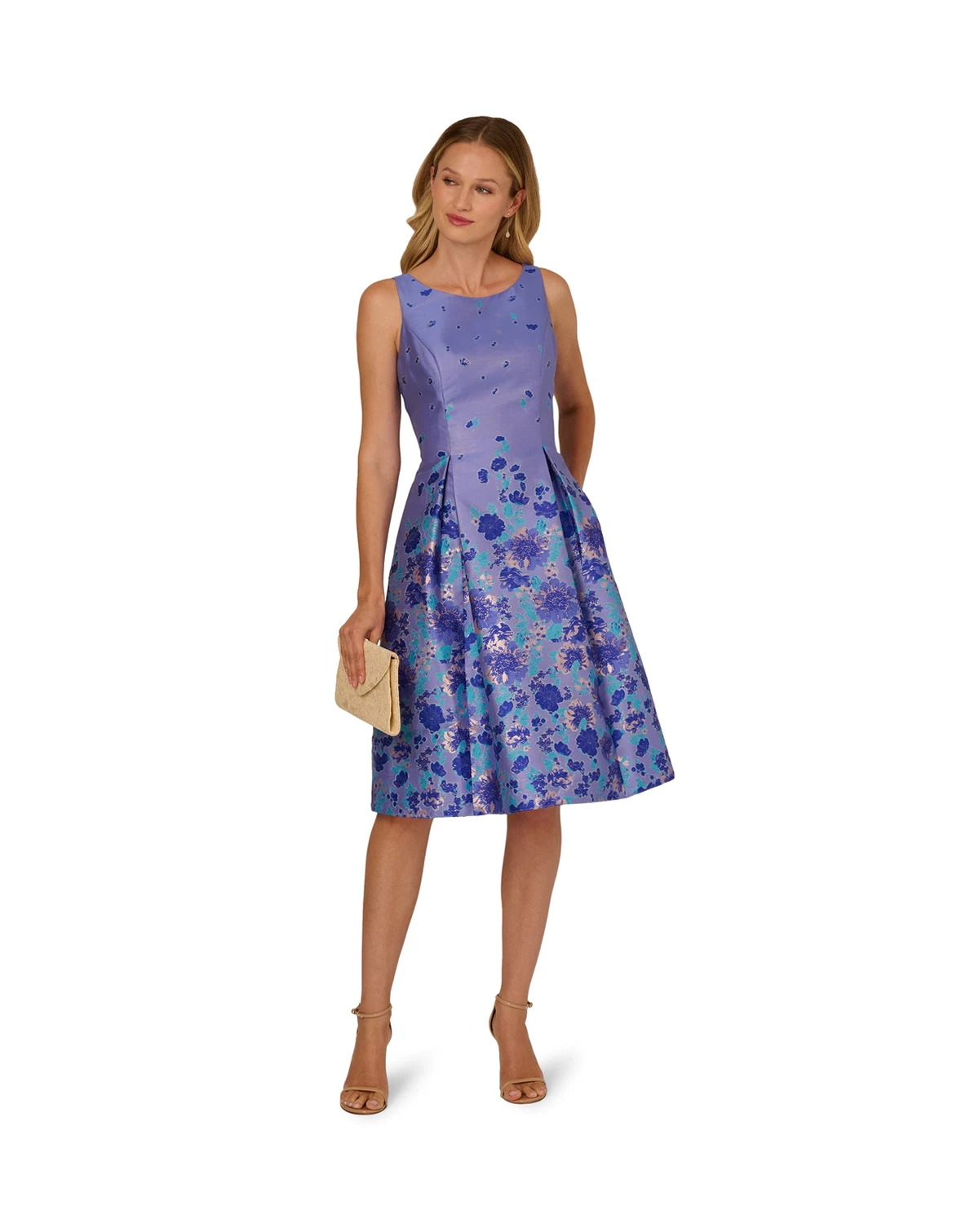 Women's Border Jacquard Boat Neck Dress