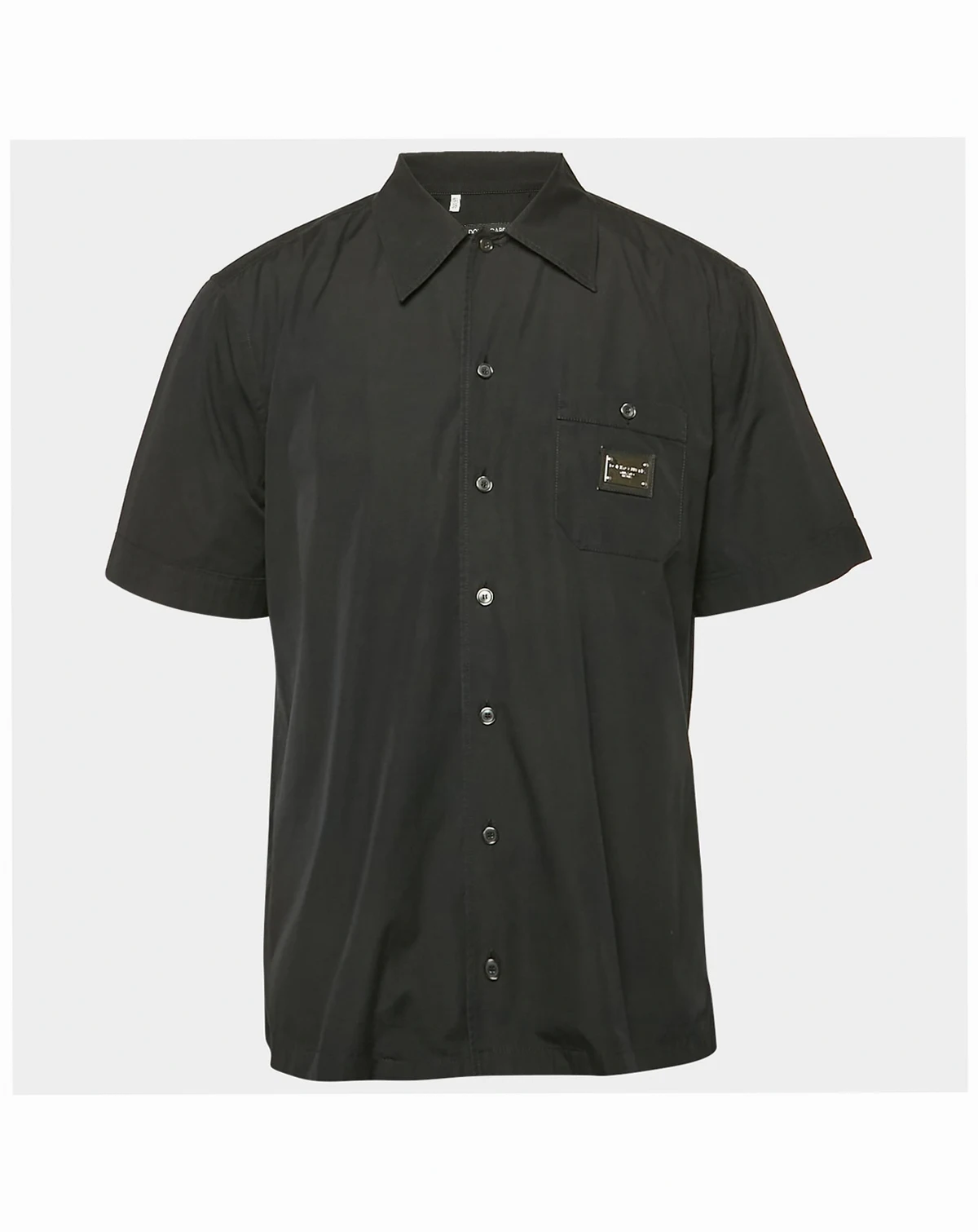 Men's Black Cotton Short Sleeve Shirt