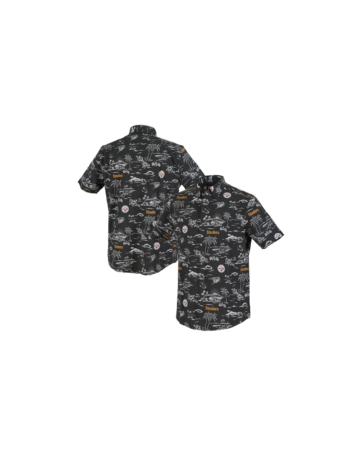 Men's Black Pittsburgh Steelers Kekai Performance Button-Down Shirt