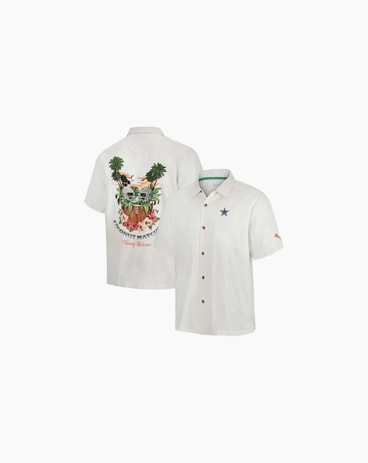 Men's White Dallas Cowboys Coconut Matchup Camp Button-Up Shirt