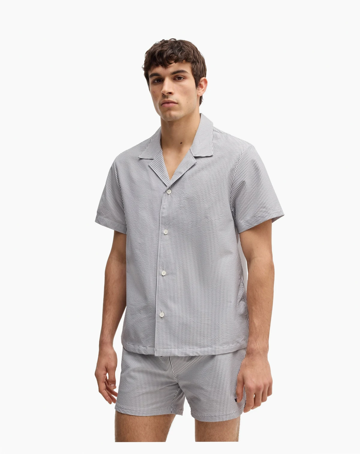 Men's Seersucker Fabric Regular-Fit Shirt
