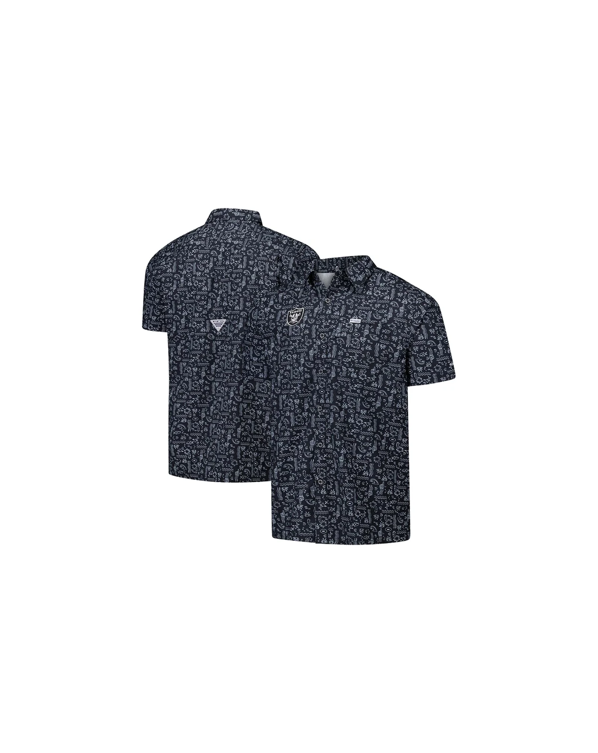 Men's Black Las Vegas Raiders Super Slack Tide Omni-Wick Button-Up Shirt