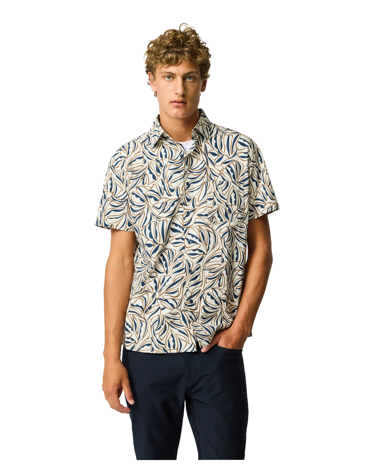 Men's Regular Fit Palm Brook Short Sleeve Cotton Shirt