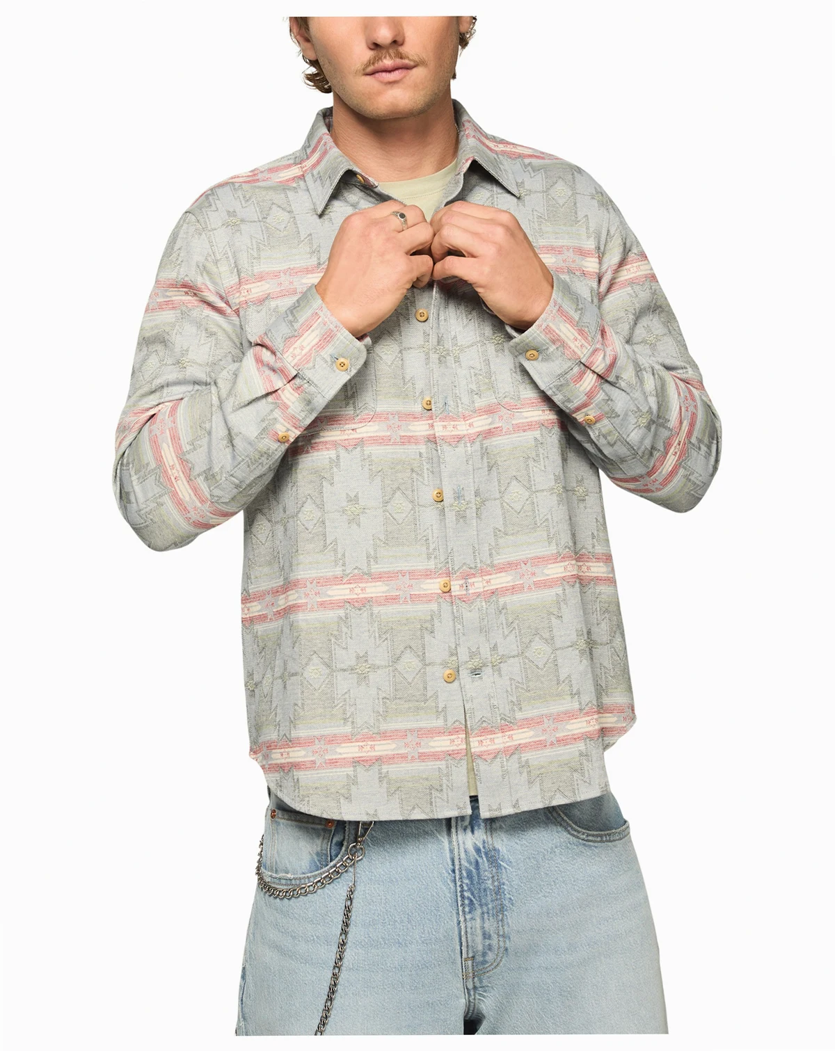 Men's Jacquard Humboldt Utility Tip Collar Shirt