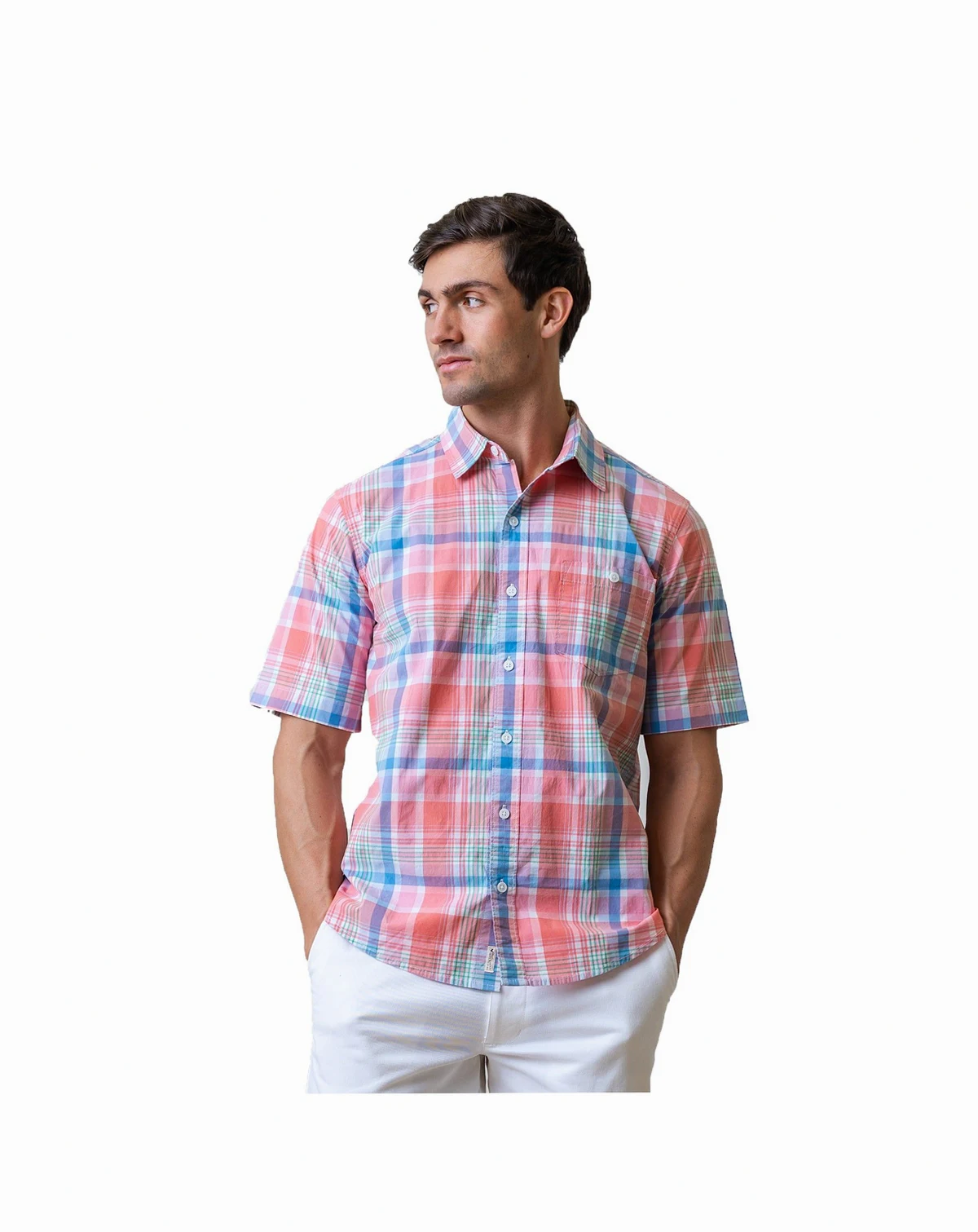 Mens' Organic Cotton Short Sleeve Poplin Button Down Shirt