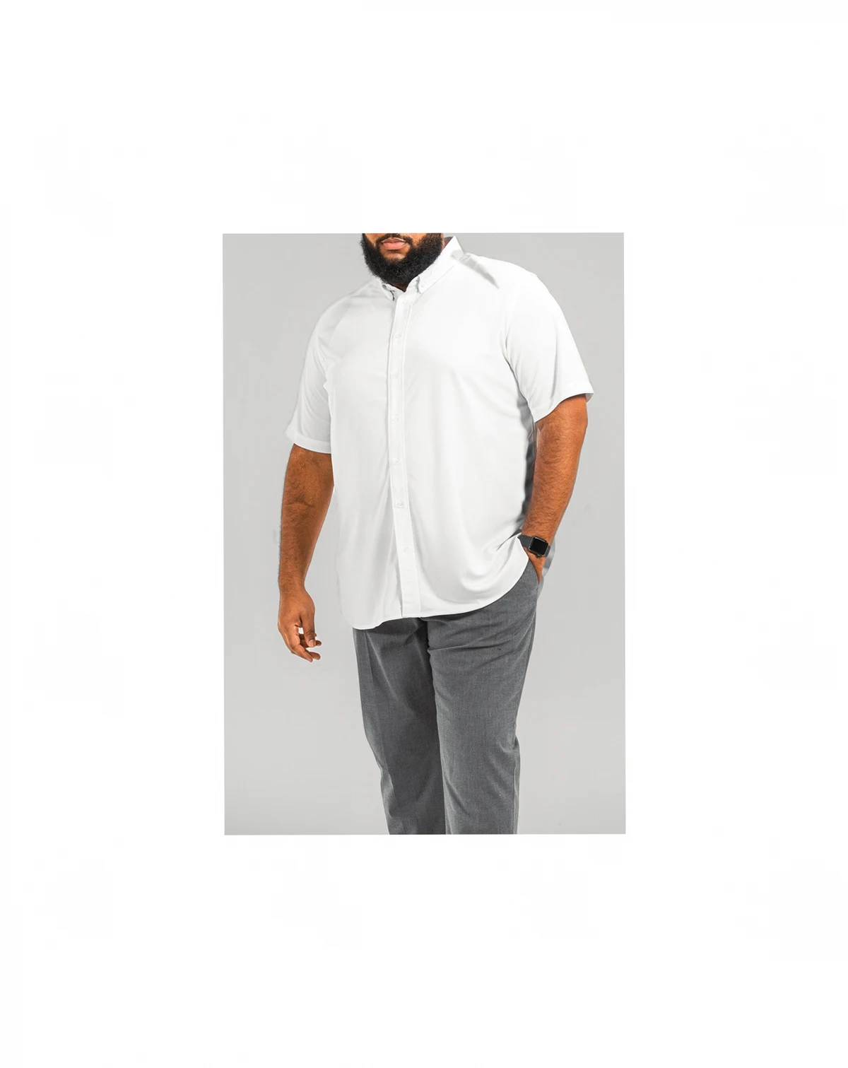 Big & Tall commuter shirt short sleeve button down
