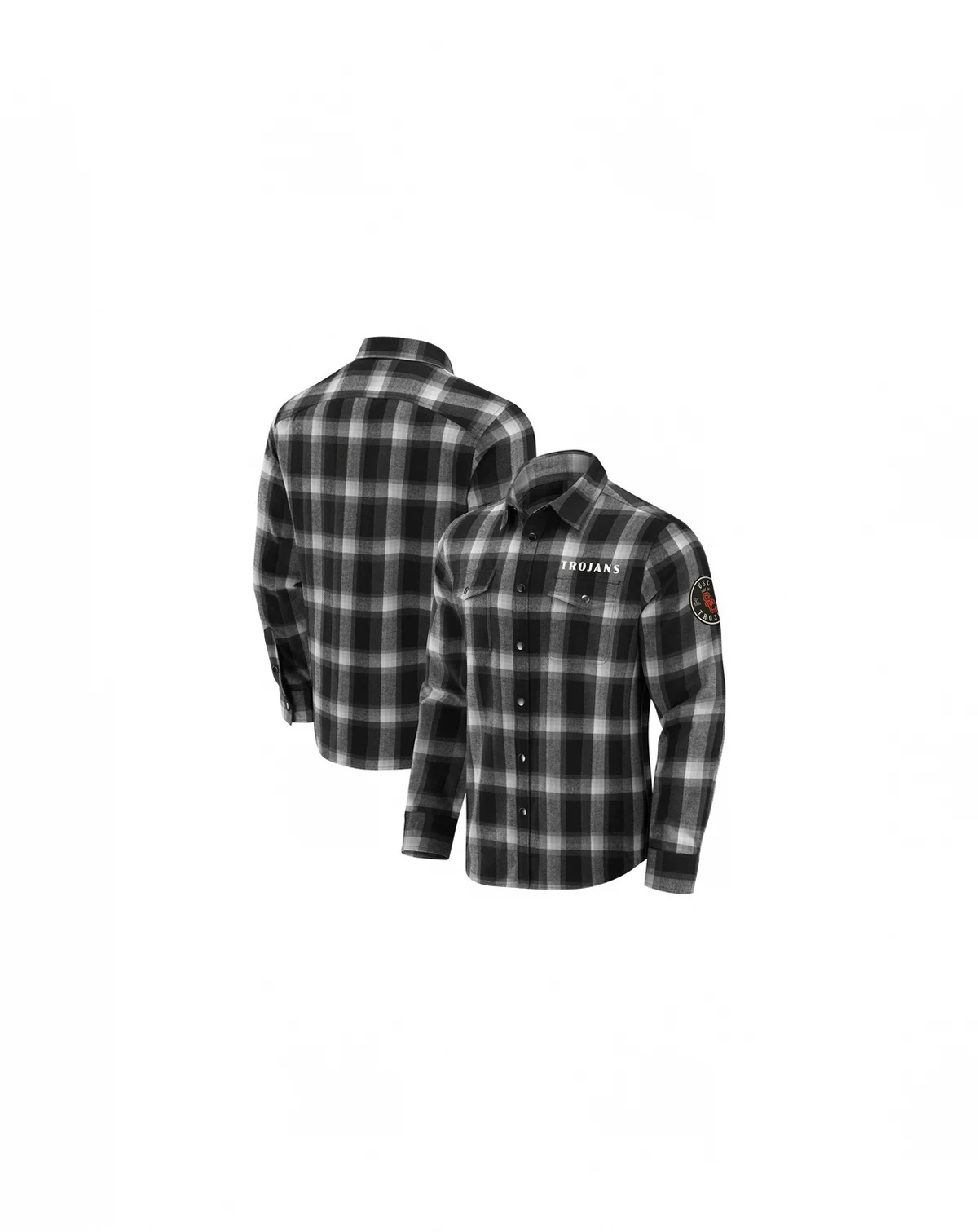 Darius Rucker Collection by Men's Black USC Trojans Team Flannel Plaid Full-Snap Shirt