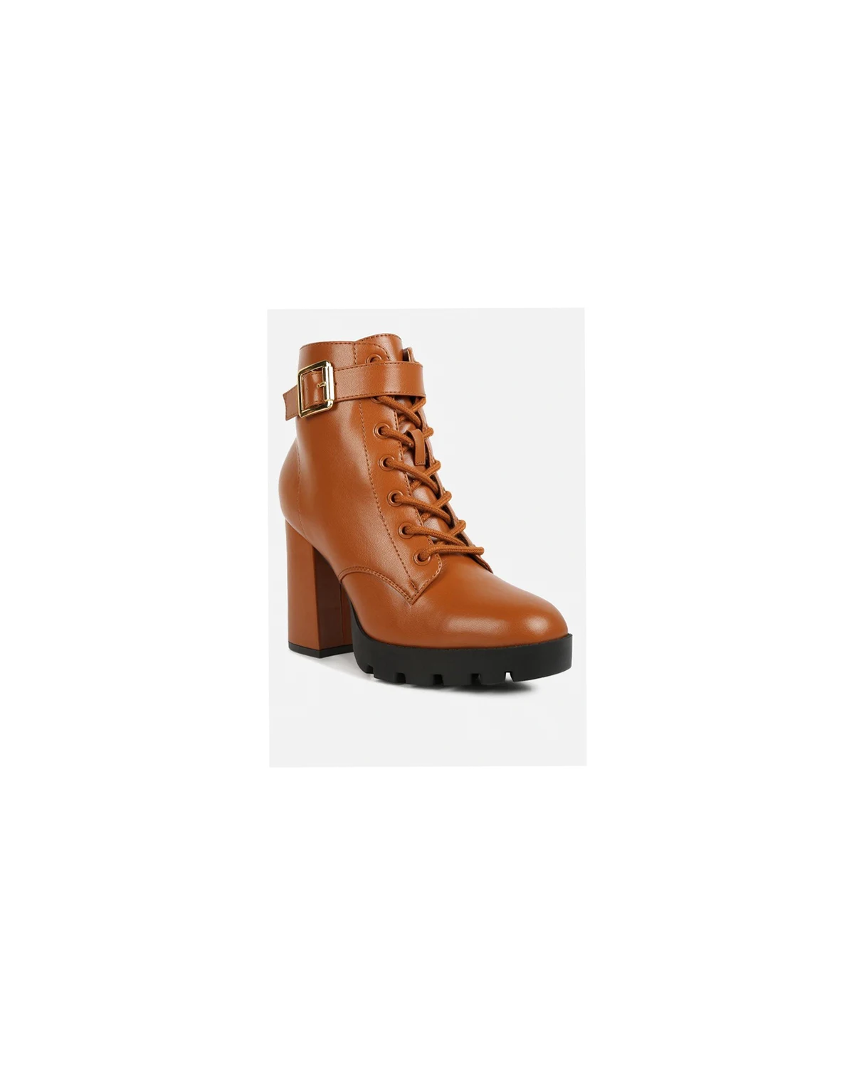 Womens Grahams Faux Leather Lace Up Boots