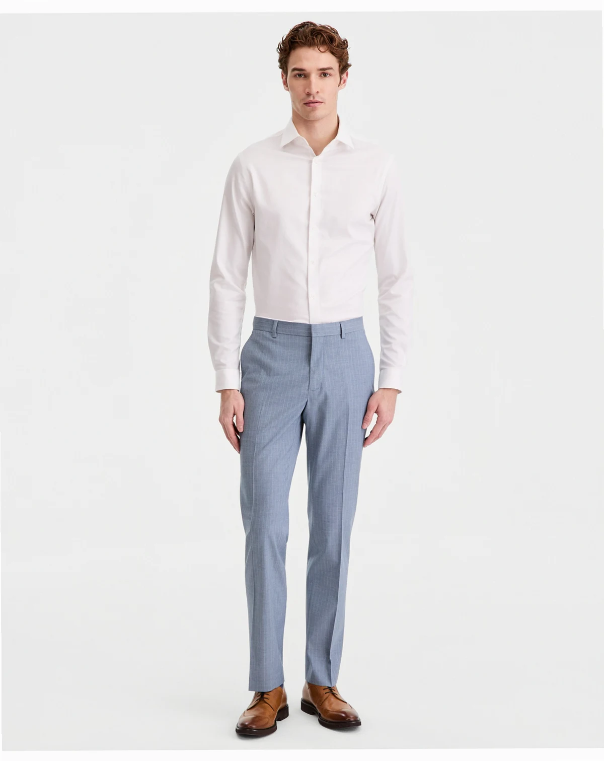 Men's Pinstripe Slim-Fit Techni-Cole Suit Separate Pants