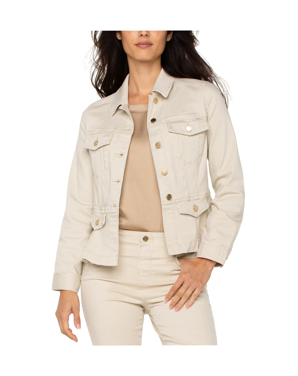 Petite Long-Sleeve Peplum Jacket
