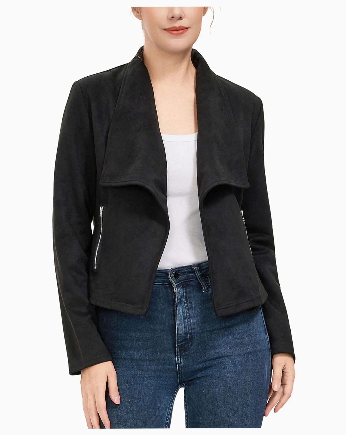 Women's kimi + kai Faux Suede Open Front Jacket