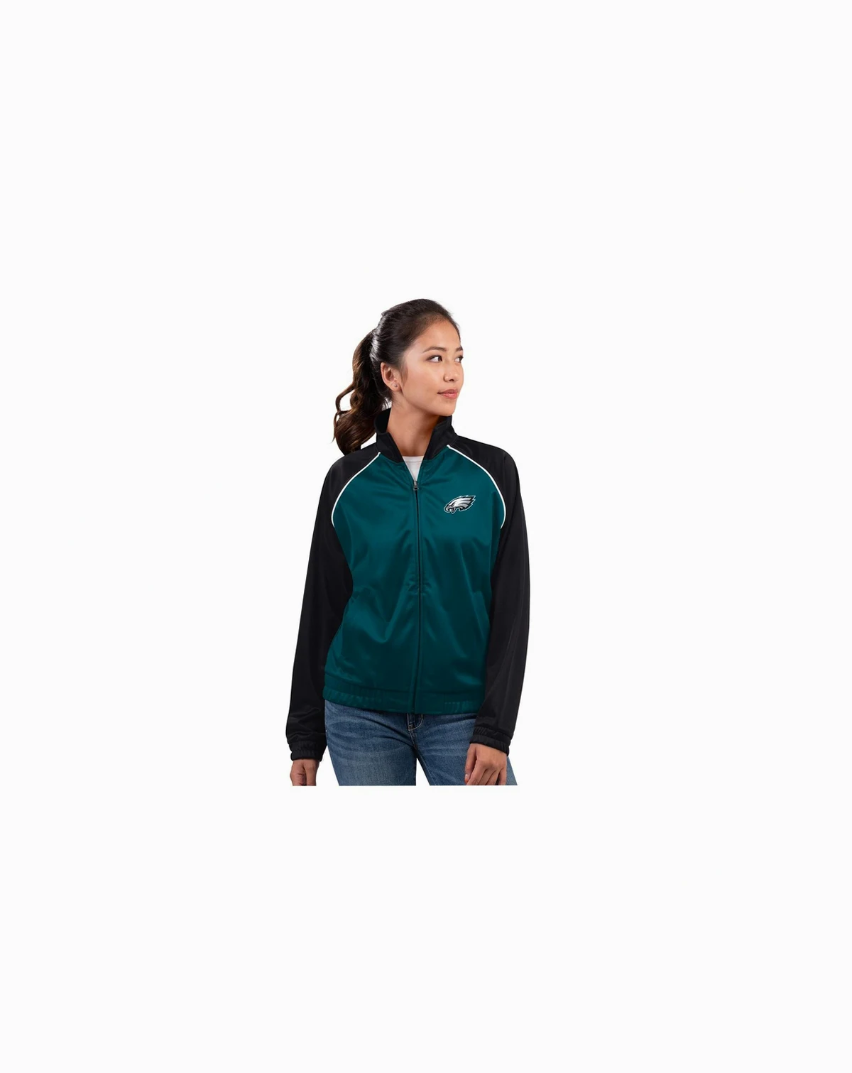 Women's Midnight Green Philadelphia Eagles Replay Full-Zip Track Jacket