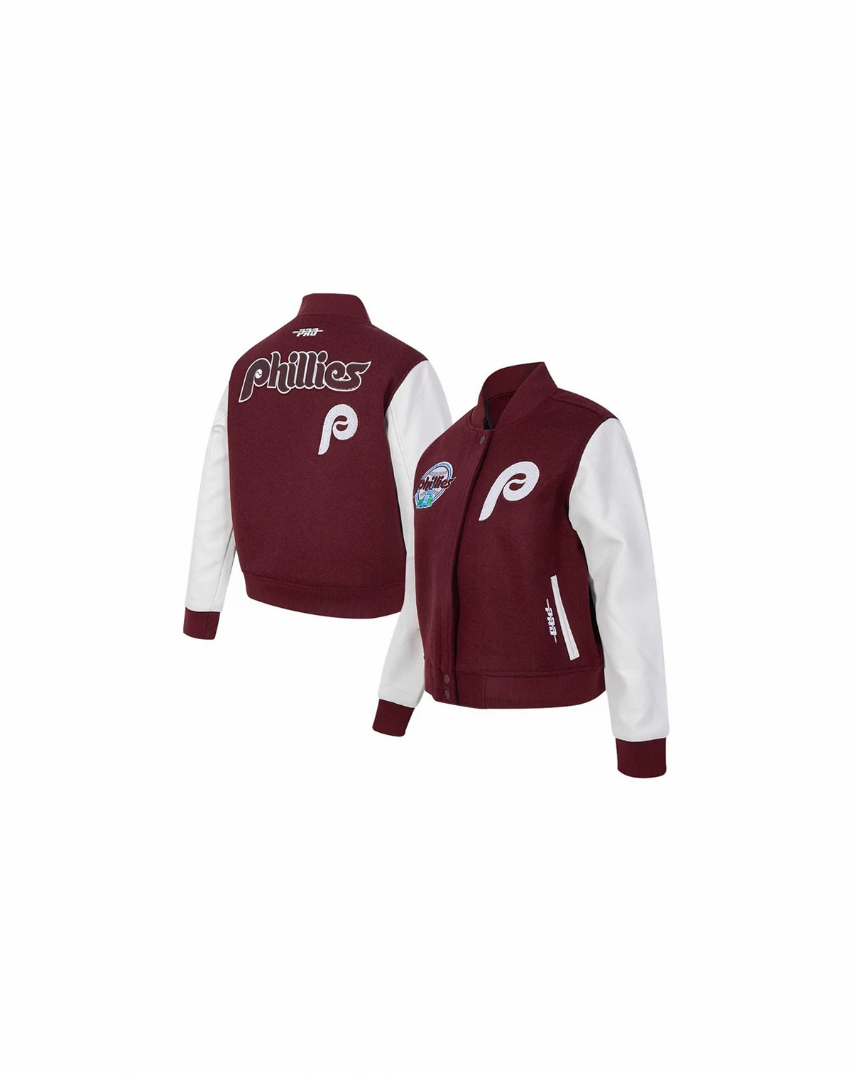 Women's Burgundy Philadelphia Phillies Game Day Classics Wool Varsity Jacket