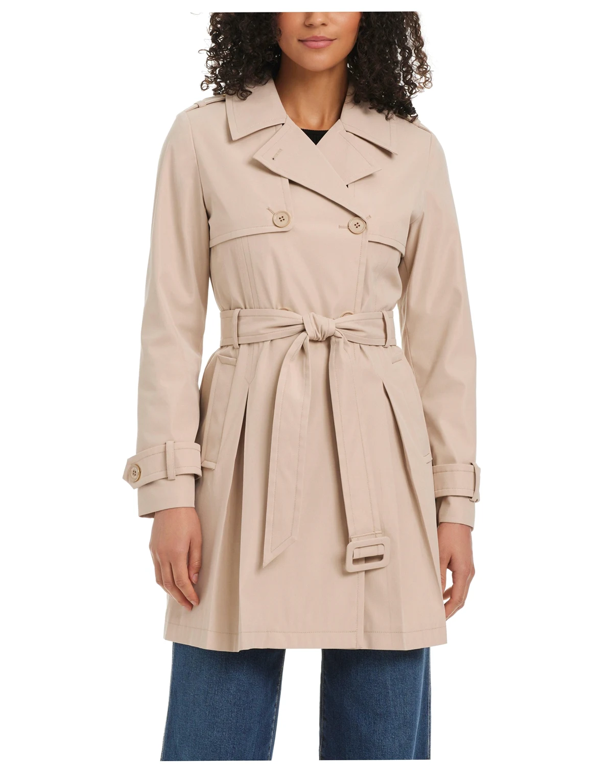 Women's Short Double-Breasted Trench Coat