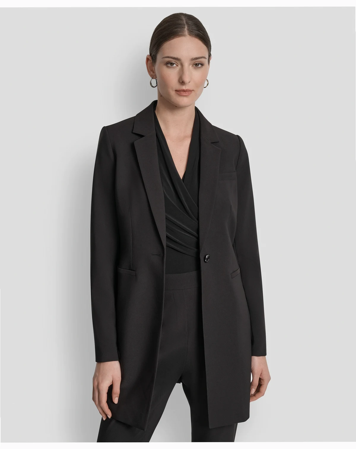 Petite Single-Button Long-Sleeve Blazer