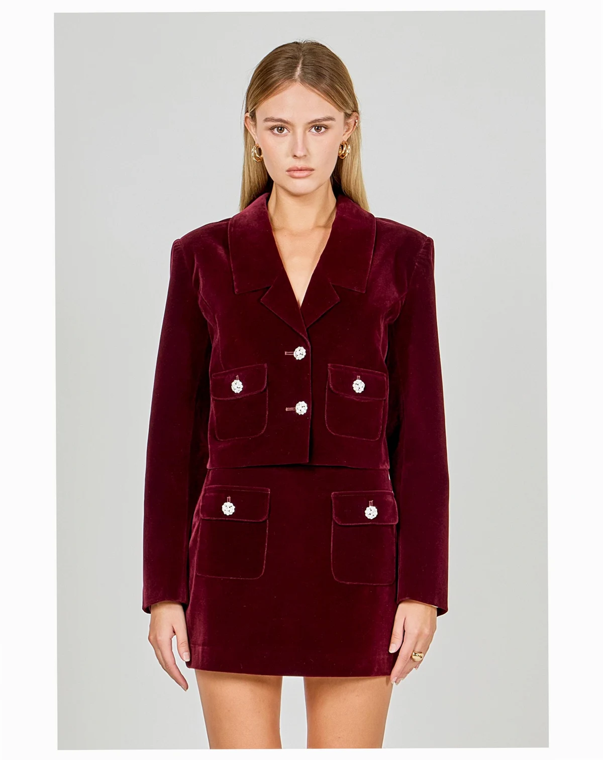 Women's Cropped Collared Blazer