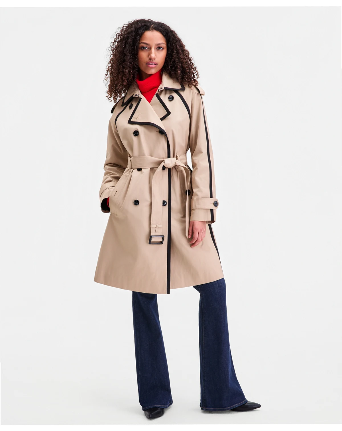 Women's Double-Breasted Belted Trench Coat