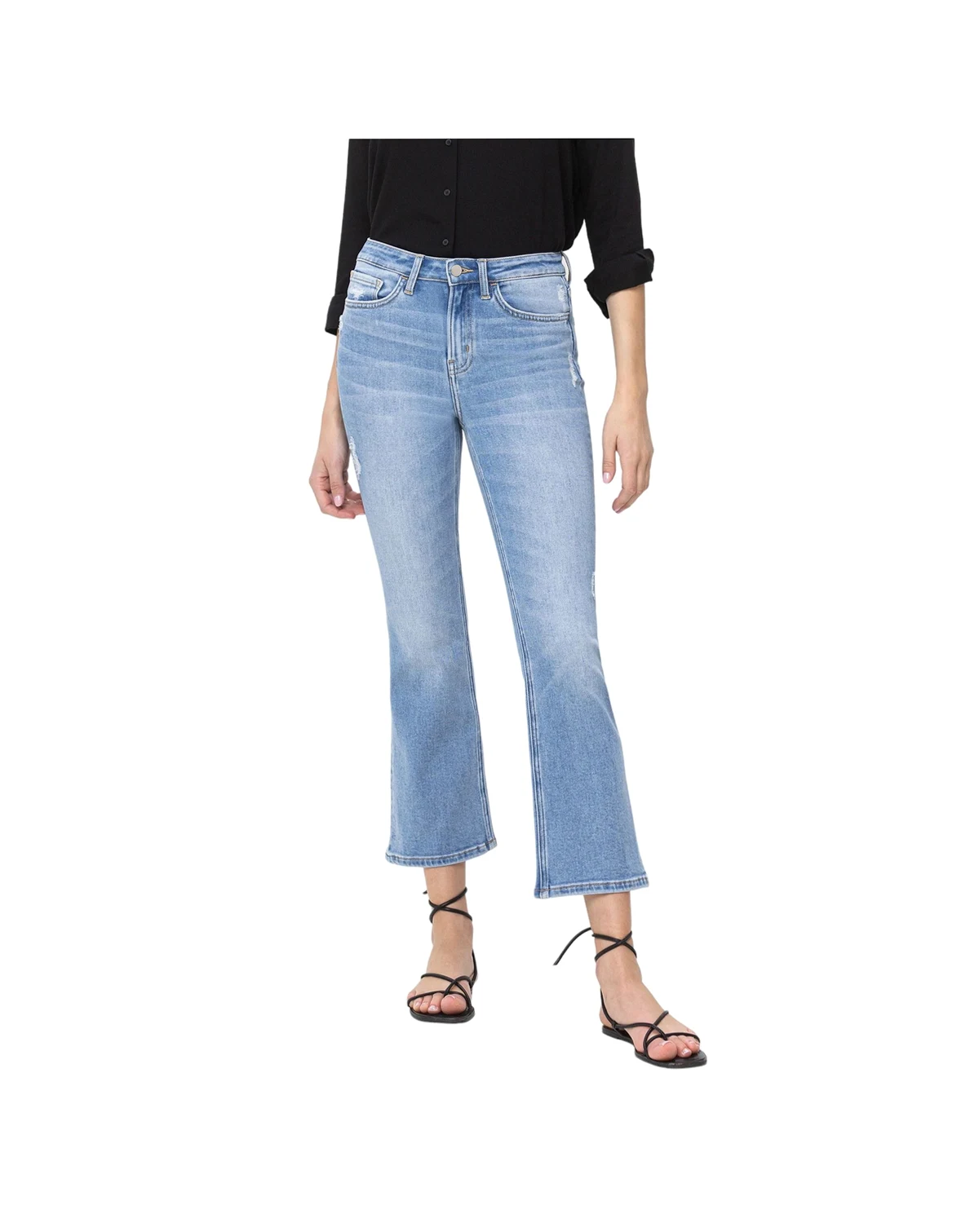 Women's High Rise Cropped Flare Jeans
